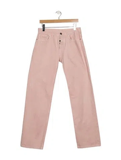 Pre-owned Dior Mid-rise Straight Leg Jeans In Pink
