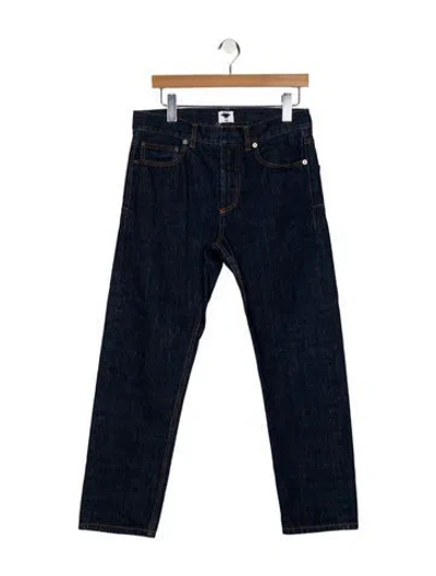 Pre-owned Dior Mid-rise Straight Leg Jeans W/ Tags In Blue