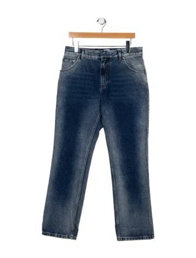Pre-owned Dior Mid-rise Straight Leg Jeans W/ Tags In Blue