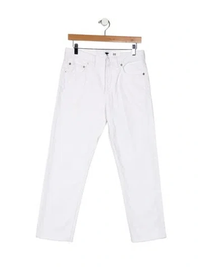 Pre-owned Dior Mid-rise Straight Leg Jeans In White