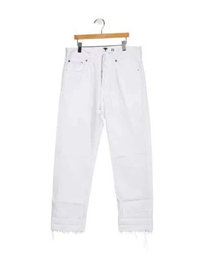 Pre-owned Dior Mid-rise Straight Leg Jeans In White