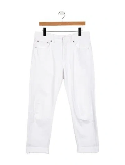 Pre-owned Dior Mid-rise Straight Leg Jeans In White