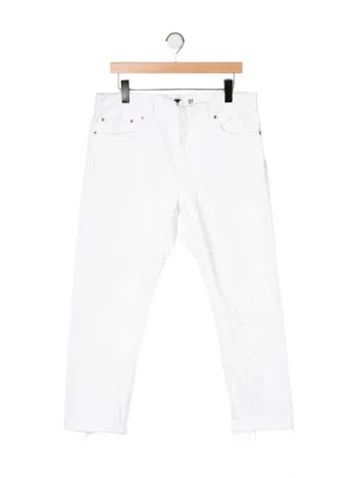 Pre-owned Dior Mid-rise Straight Leg Jeans In White