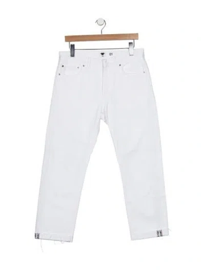 Pre-owned Dior Mid-rise Straight Leg Jeans In White