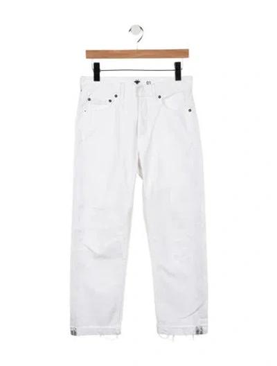 Pre-owned Dior Mid-rise Straight Leg Jeans In White