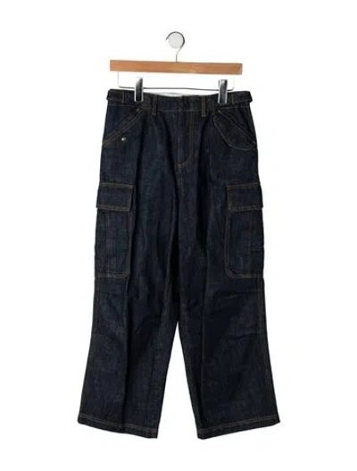 Pre-owned Dior Mid-rise Wide Leg Jeans In Black