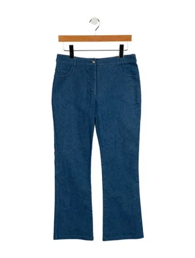 Pre-owned Dior Mid-rise Wide Leg Jeans In Blue