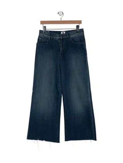 Pre-owned Dior Mid-rise Wide Leg Jeans In Blue