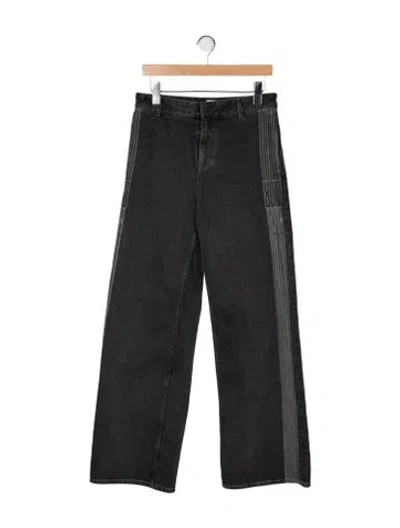 Pre-owned Dior Mid-rise Wide Leg Jeans In Gray