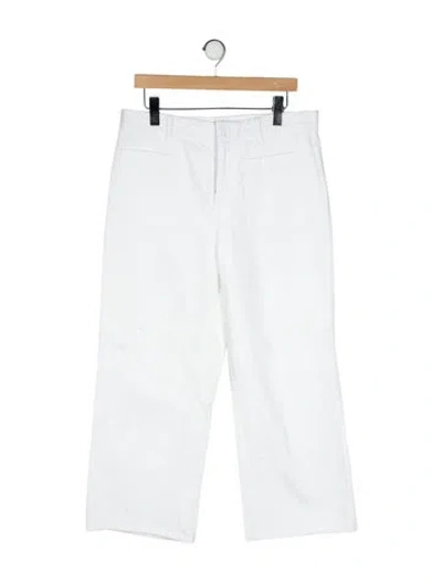 Pre-owned Dior Mid-rise Wide Leg Jeans In White