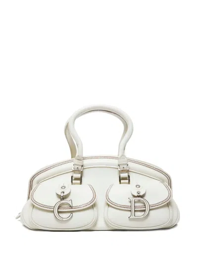 Pre-owned Dior Mini 2000-2015 Boston Top-handle Handbag In White
