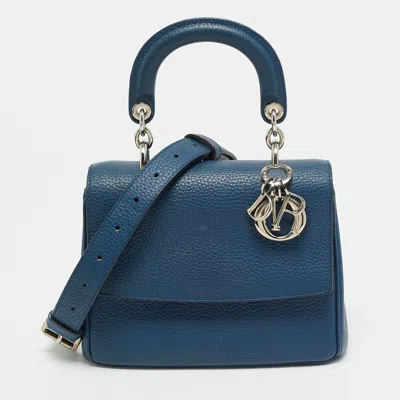 Pre-owned Dior Mini Blue Leather Top Handle Bag
