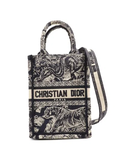 Pre-owned Dior Mini Book Tote Bag In Blue