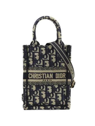 Pre-owned Dior Mini Book Tote Bag In Blue