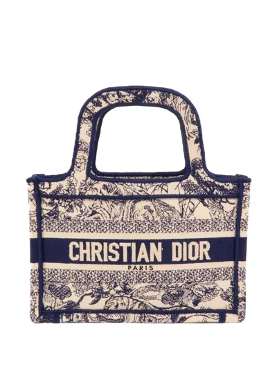 Pre-owned Dior Mini Book Tote Bag In Neutral