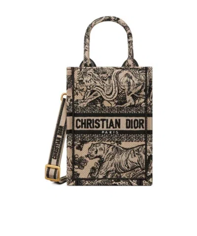 Dior Mini Book Tote Mobile Phone Bag In Multicolor
