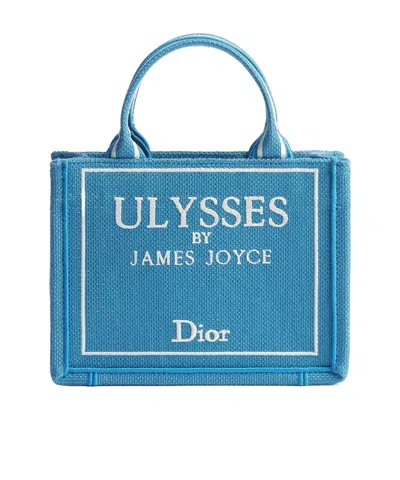 Dior Mini  Book Tote With Strap In Blue