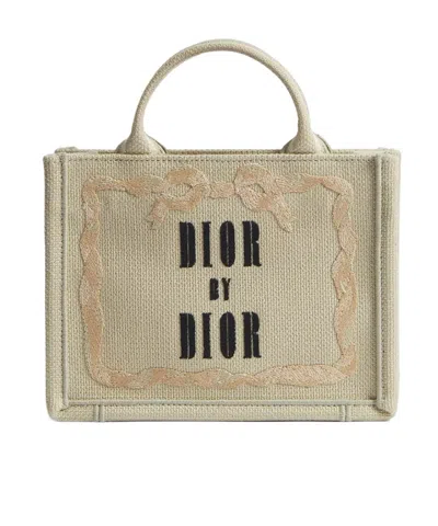 Dior Mini  Book Tote With Strap In Gray