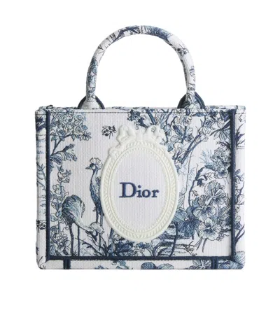 Dior Mini  Book Tote With Strap In Blue