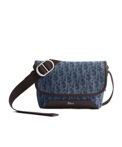 Dior Mini  Jett Flap Messenger Bag In Black