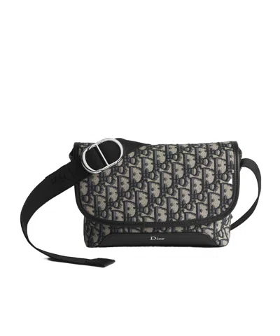 Dior Mini  Jett Messenger Bag With Flap In Gray