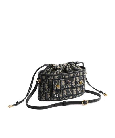 Dior Mini Travel Bucket Bag In Blue