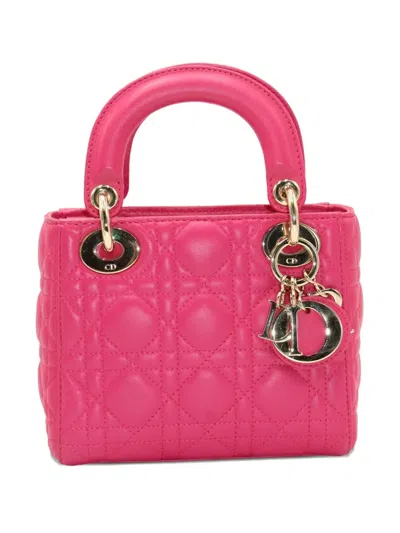 Pre-owned Dior Mini Lady  Crossbody Bag In Pink