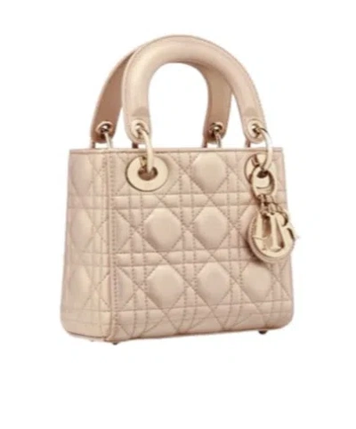 Dior Mini Lady  Handbag In Neutral