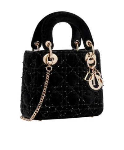 Dior Mini Lady  Shoulder Bag In Black