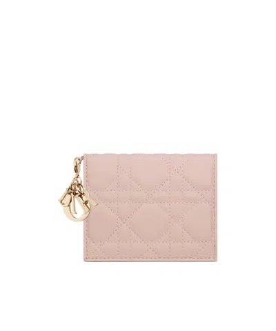 Dior Mini Lady  Wallet In Nude