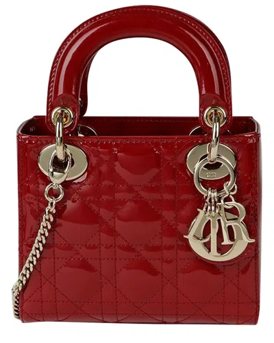 Dior Mini Lady Tote And Shoulder Bag (authentic Pre-loved) In Red