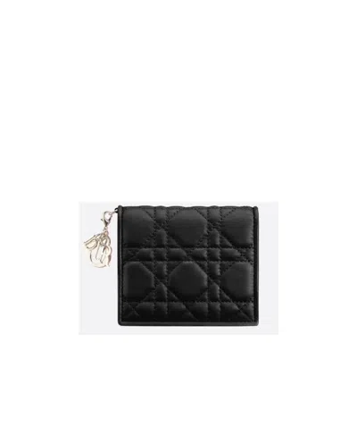 Dior Mini Lady Wallet In Black