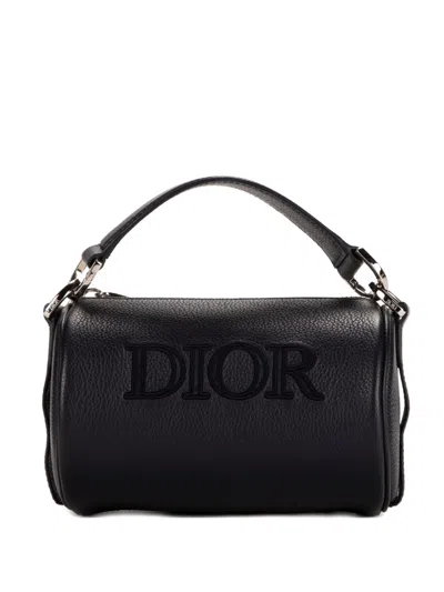 Pre-owned Dior Mini Logo-detail Barrel Bag In Blue
