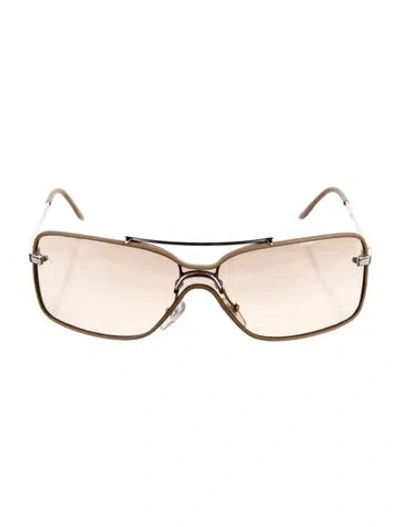 Pre-owned Dior Mini Mortard Shield Sunglasses In Neutral