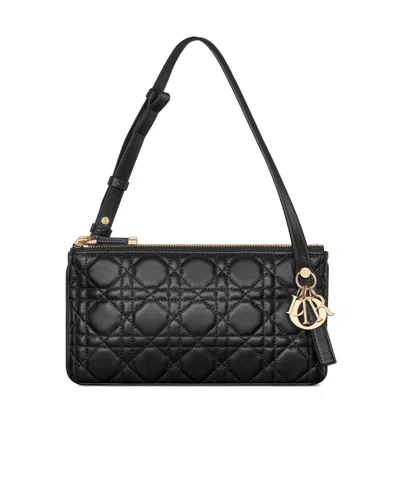 Dior Mini My  Duo Shoulder Bag In Black
