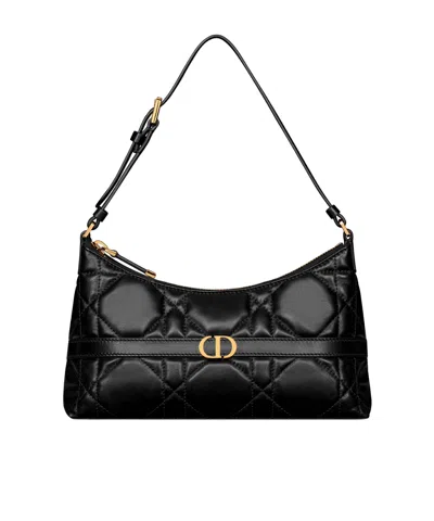Dior Mini One-shoulder Dumpling Bun In Black