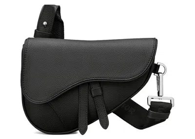 Pre-owned Dior Mini Saddle Bag In Black