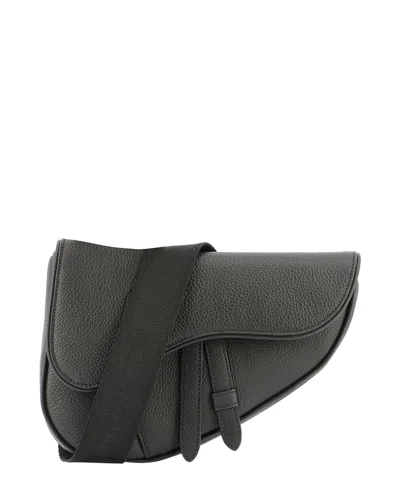 Dior Mini Saddle Crossbody Bags In Black