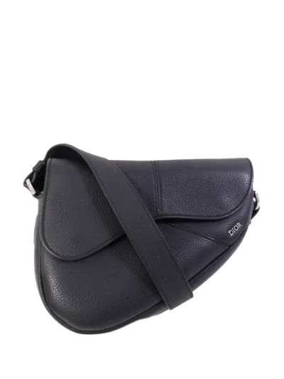 Pre-owned Dior Mini Saddle Shoulder Bag In Black