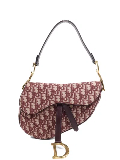 Pre-owned Dior Mini Saddle Shoulder Bag In Red