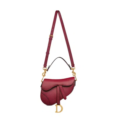 Dior Mini Saddlebag With Strap In Red