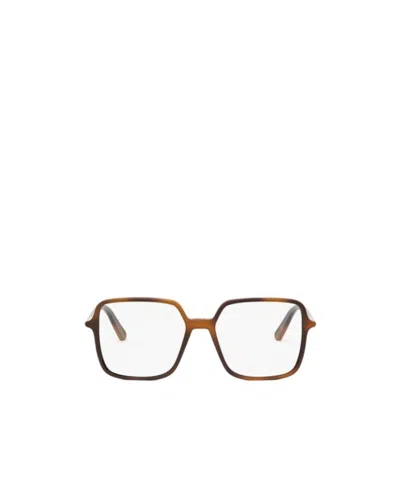 Dior Mini Square Frame Glasses In Brown