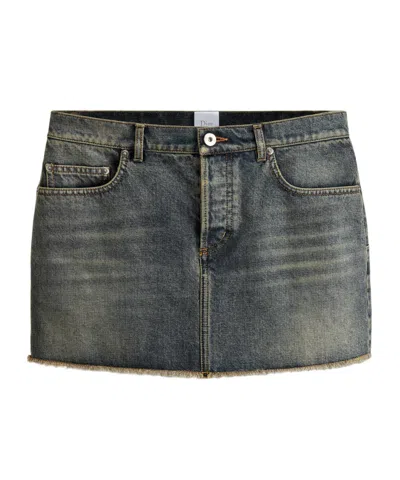 Dior Miniskirt In Blue