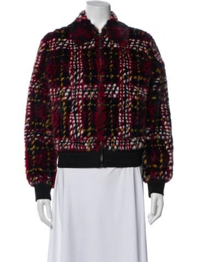 Pre-owned Dior Mink Printed Fur Jacket In Red