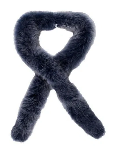 Pre-owned Dior Mink Scarf In Blue