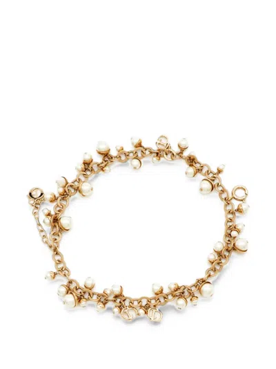 Pre-owned Dior Mise En  Faux-pearl Bracelet In Gold