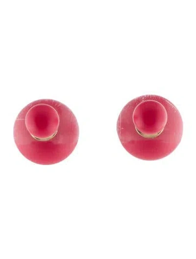 Pre-owned Dior Mise En  Tribal Stud Earrings In Pink