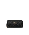 Dior Miss Caro Voyageur Slim Wallet With Crystals In Black
