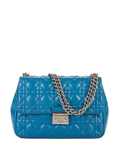Pre-owned Dior Miss  Cannage-leather Shoulder Bag In Blue