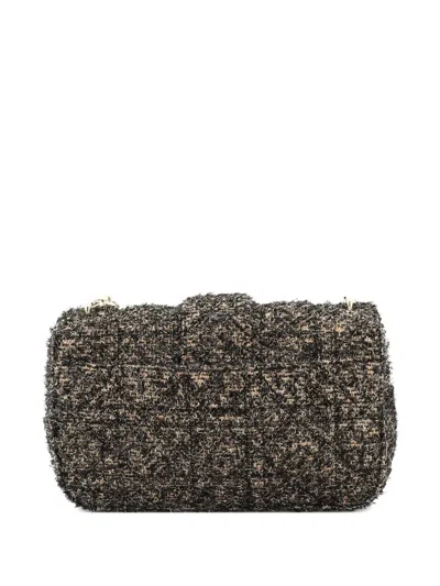 Pre-owned Dior Miss  Flap Bag Tweed Medium Shoulder Bag In Brown